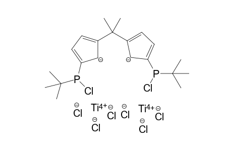 Titanium(IV) 5,5'-(propane-2,2-diyl)bis(2-(tert-butylchlorophosphaneyl)cyclopenta-2,4-dien-1-ide) hexachloride
