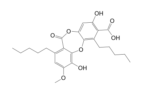 11H-Dibenzo[b,e][1,4]dioxepin-7-carboxylic acid, 4,8-dihydroxy-3-methoxy-11-oxo-1,6-dipentyl-