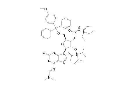 2;6-[[(DIMETHYLAMINO)-METHYLIDENE]-AMINO]-1,9-DIHYDRO-9-[5'-O-(4-METHOXYTRIPHEYNLMETHYL)-2'-O-[TRIS-(1-METHYLETHYL)-SILYL]-BETA-D-RIBOFURANOSYL]-2H-P