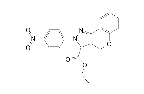 2-(p-nitrophenyl)-2,3,3a,4-tetrahydro[1]benzopyrano[4,3-c]pyrazole-3-carboxylic acid, ethyl ester
