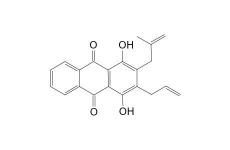 1,4-dihydroxy-2-(2'-methylprop-2'-enyl)-3-(prop-2''-enyl)anthraquinone