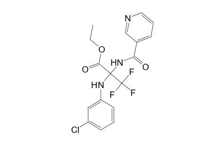 Ethyl 2-(3-chloroanilino)-3,3,3-trifluoro-2-[(3-pyridinylcarbonyl)amino]propanoate