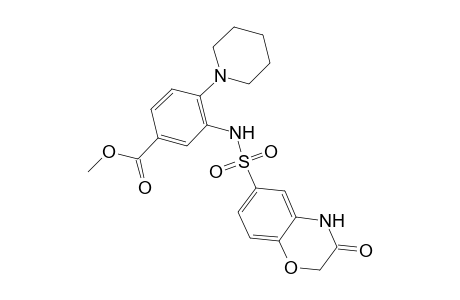 3-[(3-keto-4H-1,4-benzoxazin-6-yl)sulfonylamino]-4-piperidino-benzoic acid methyl ester