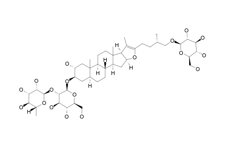 #72;TUBEROSIDE-A;26-O-BETA-D-GLUCOPYRANOSYL-2-ALPHA,3-BETA,26-TRIHYDROXY-(25S)-5-ALPHA-FUROST-20(22)-ENE-3-O-ALPHA-L-RHAMNOPYRANOSYL-(1->2)-BETA-D-GLUCOPYRANOS