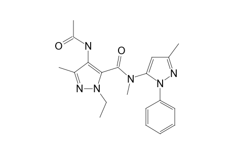 1-ETHYL-N,3-DIMETHYL-4-ACETAMIDO-N-(1-PHENYL-3-METHYL-1H-PYRAZOL-5-YL)-1H-PYRAZOL-5-CARBOXAMIDE;MAJOR-ISOMER