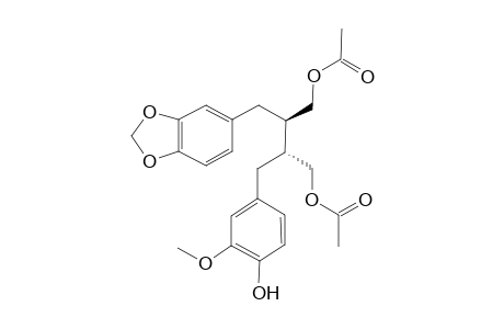 2R,3R-bis(Acetoxymethyl)-1-[3',4'-(methylenedioxa)phenyl]-4-(3"-methoxy-4"-hydroxyphenyl)-butane