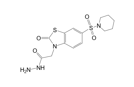 1,3-Benzothiazole-3-acetic acid, 2,3-dihydro-2-oxo-6-(1-piperidinylsulfonyl)-, hydrazide