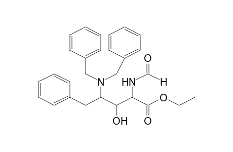 Pentanoic acid, 4-(dibenzylamino)-2-(formylamino)-3-hydroxy-5-phenyl-, ethyl ester