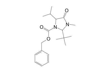 2-t-Butyl-5-isopropyl-3-methyl-4-oxoimidazolidine-1-carboxylic acid, benzyl ester