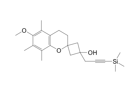 cis-6-Methoxy-5,7,8-trimethyl-3'-(3-(trimethylsilyl)prop-2-yn-1-yl)-spiro-[chromane-2,1'-cyclobutan]-3'-ol