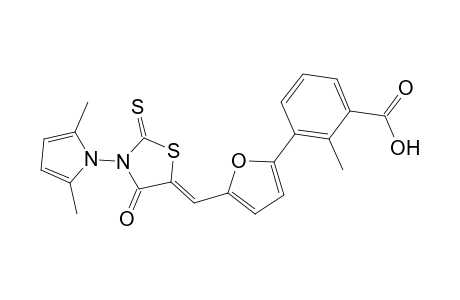 Benzoic acid, 3-[5-[[3-(2,5-dimethyl-1H-pyrrol-1-yl)dihydro-4-oxo-2-thioxo-5(2H)-thiazolyliden]methyl]-2-furanyl]-2-methyl-