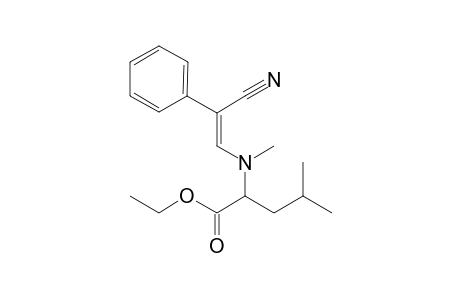 Ethyl 2-[N-(2'-cyano-2''-phenylethenyl)-N-(methylamino)]-4-methylpentanoate