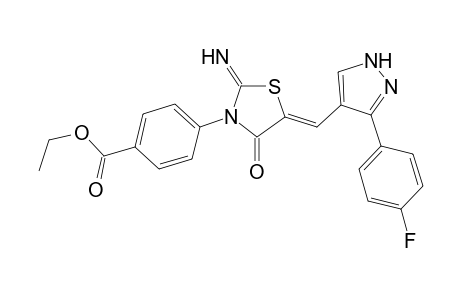 benzoic acid, 4-[(5Z)-5-[[3-(4-fluorophenyl)-1H-pyrazol-4-yl]methylene]-2-imino-4-oxothiazolidinyl]-, ethyl ester