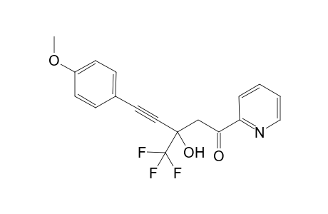 3-Hydroxy-5-(4-methoxyphenyl)-1-(pyridin-2-yl)-3-(trifluoromethyl)pent-4-yn-1-one