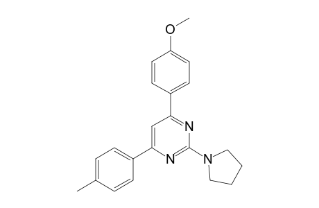 4-(4-Methoxyphenyl)-6-(4-methylphenyl)-2-(1-pyrrolidinyl)pyrimidine