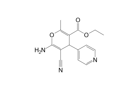 4H-Pyran-3-carboxylic acid, 6-amino-5-cyano-2-methyl-4-(4-pyridyl)-, ethyl ester