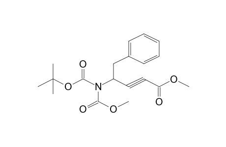 2-Pentynoic acid, 4-[(t-butoxycarbonyl)amino]-N-methoxycarbonyl-5-phenyl-, methyl ester