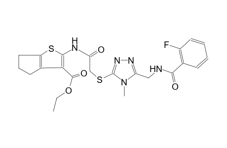 4H-cyclopenta[b]thiophene-3-carboxylic acid, 2-[[[[5-[[(2-fluorobenzoyl)amino]methyl]-4-methyl-4H-1,2,4-triazol-3-yl]thio]acetyl]amino]-5,6-dihydro-, ethyl ester
