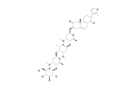 #3;15,20-EPOXY-3-BETA-HYDROXY-14,15-SECO-PREGNA-5,15(16),17(20)-TRIEN-2,14-DIONE-3-O-BETA-D-GLUCOPYRANOSYL-(1->4)-BETA-D-CYMAROPYRANOSYL-(1->4)-ALPHA-L-DIGINO