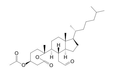 A-Homo-1-oxa-5,6-secocholestan-6-al, 4-(acetyloxy)-2-oxo-, (4.alpha.,10.alpha.)-