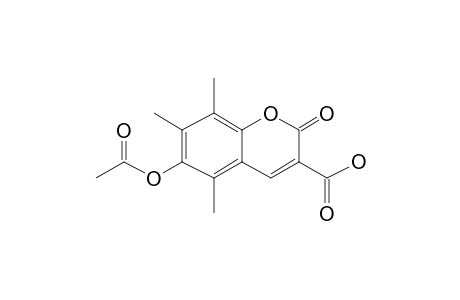 2H-1-benzopyran-3-carboxylic acid, 6-(acetyloxy)-5,7,8-trimethyl-2-oxo-