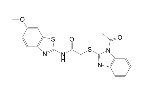 2-[(1-acetyl-1H-benzimidazol-2-yl)sulfanyl]-N-(6-methoxy-1,3-benzothiazol-2-yl)acetamide
