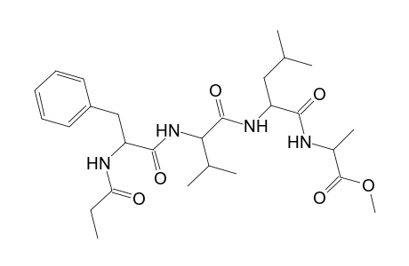 Alanine, N-[N-[N-(3-phenyl-N-propionyl-L-alanyl)-L-valyl]-L-leucyl]-, methyl ester, L-