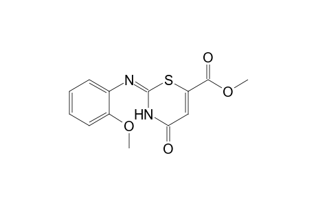 2H-1,3-Thiazine-6-carboxylic acid, 3,4-dihydro-2-[(o-methoxyphenyl)imino]-4-oxo-, methyl ester