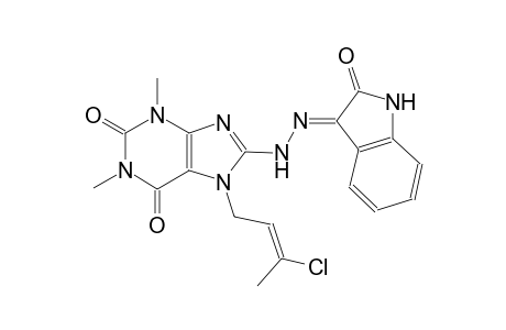 7-[(2E)-3-chloro-2-butenyl]-1,3-dimethyl-8-[(2E)-2-(2-oxo-1,2-dihydro-3H-indol-3-ylidene)hydrazino]-3,7-dihydro-1H-purine-2,6-dione