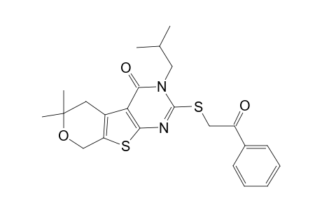 3-Isobutyl-6,6-dimethyl-2-(2-oxo-2-phenyl-ethylsulfanyl)-3,5,6,8-tetrahydro-7-oxa-9-thia-1,3-diaza-fluoren-4-one