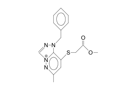 3-Methyl-5-(methoxycarbonyl-methylthio)-N-benzyl-S-triazolo(4,3-B)pyridazine cation