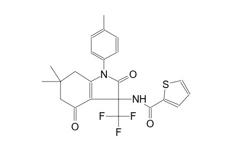 N-[6,6-dimethyl-1-(4-methylphenyl)-2,4-dioxo-3-(trifluoromethyl)-2,3,4,5,6,7-hexahydro-1H-indol-3-yl]-2-thiophenecarboxamide