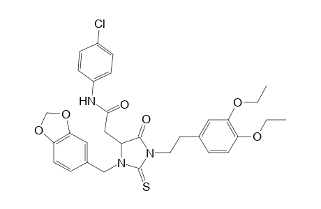 2-{3-(1,3-benzodioxol-5-ylmethyl)-1-[2-(3,4-diethoxyphenyl)ethyl]-5-oxo-2-thioxo-4-imidazolidinyl}-N-(4-chlorophenyl)acetamide