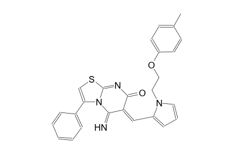 (6Z)-5-imino-6-({1-[2-(4-methylphenoxy)ethyl]-1H-pyrrol-2-yl}methylene)-3-phenyl-5,6-dihydro-7H-[1,3]thiazolo[3,2-a]pyrimidin-7-one