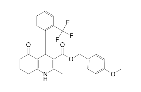 (4-methoxyphenyl)methyl 2-methyl-5-oxidanylidene-4-[2-(trifluoromethyl)phenyl]-4,6,7,8-tetrahydro-1H-quinoline-3-carboxylate