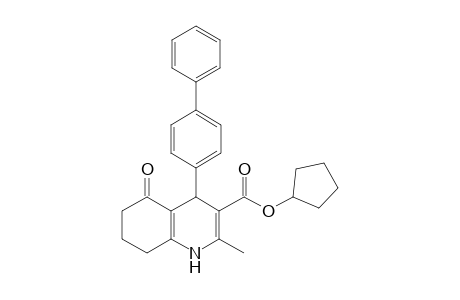 2-Methyl-5-oxo-4-(4-phenylphenyl)-4,6,7,8-tetrahydro-1H-quinoline-3-carboxylic acid cyclopentyl ester