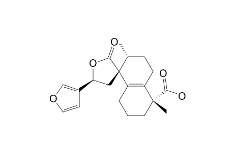 Spiro[furan-3(2H),1'(2'H)-naphthalene]-5'-carboxylic acid, 5-(3-furanyl)-3',4,4',5,5',6',7',8'-octahydro-2',5'-dimethyl-2-oxo-, [1'R-[1'.alpha.(S*),2'.alpha.,5'.alpha.]]-