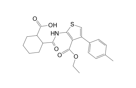 3-Thiophenecarboxylic acid, 2-[[(2-carboxycyclohexyl)carbonyl]amino]-4-(4-methylphenyl)-, ethyl ester