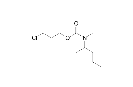 Carbonic acid, monoamide, N-(2-pentyl)-N-methyl-, 3-chloropropyl ester