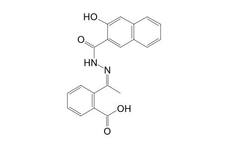 2-[(1Z)-1-[[(3-hydroxy-2-naphthalenyl)-oxomethyl]hydrazinylidene]ethyl]benzoic acid