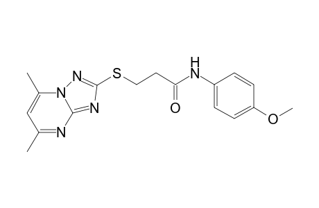 3-[(5,7-dimethyl[1,2,4]triazolo[1,5-a]pyrimidin-2-yl)sulfanyl]-N-(4-methoxyphenyl)propanamide