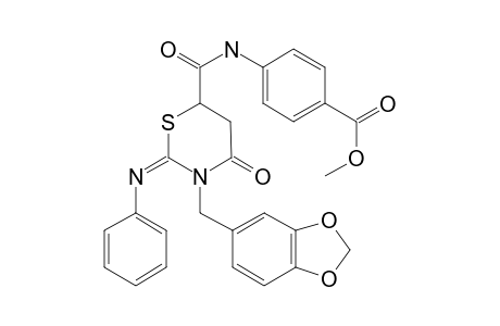 4-[(3-Benzo[1,3]dioxol-5-ylmethyl-4-oxo-2-phenylimino-[1,3]thiazinane-6-carbonyl)-amino]-benzoic acid methyl ester