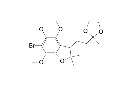 6-Bromo-3-(3,3-ethylenedioxybutyl)-4,5,7-trimethoxy-2,2-dimethyl-2,3-dihydrobenzofuran