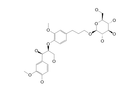 (+)-(7-S,8-S)-4,7,9,9'-TETRAHYDROXY-3,3'-DIMETHOXY-8-4'-OXYNEOLIGNAN-9'-O-BETA-D-GLUCOPYRANOSIDE