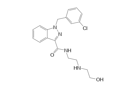 N-{2'-(Hydroxyethyl)aminoethyl]-1-3-chlorophenyl)methyl]-1H-indazole-3-carboxamide