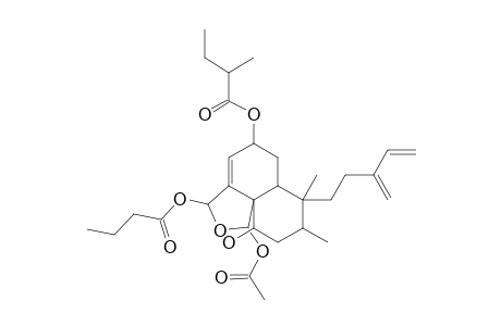 REL-(2-S,5-R,6-R,8-S,9-S,10-R,18-S,19-R)-19-ACETOXY-18,19-EPOXY-6-HYDROXY-18-BUTANOYLOXY-2-(2-METHYLBUTANOYLOXY)-CLERODA-3,13-(16),14-TRIENE