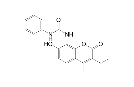 1-(3-Ethyl-7-hydroxy-4-methyl-2-oxo-2H-1-benzopyran-8- yl)-3-phenylurea