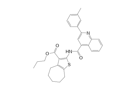 propyl 2-({[2-(3-methylphenyl)-4-quinolinyl]carbonyl}amino)-5,6,7,8-tetrahydro-4H-cyclohepta[b]thiophene-3-carboxylate