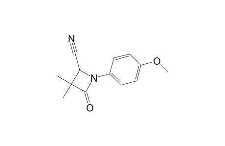 4-keto-1-(4-methoxyphenyl)-3,3-dimethyl-azetidine-2-carbonitrile