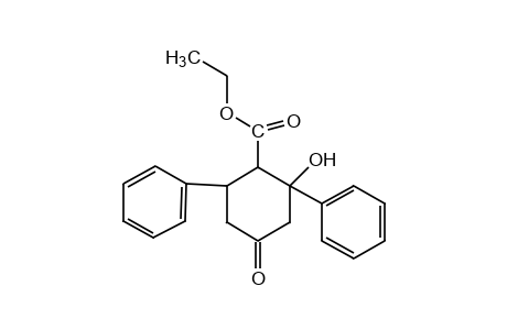 2,6-DIPHENYL-2-HYDROXY-4-OXOCYCLOHEXANECARBOXYLIC ACID, ETHYL ESTER